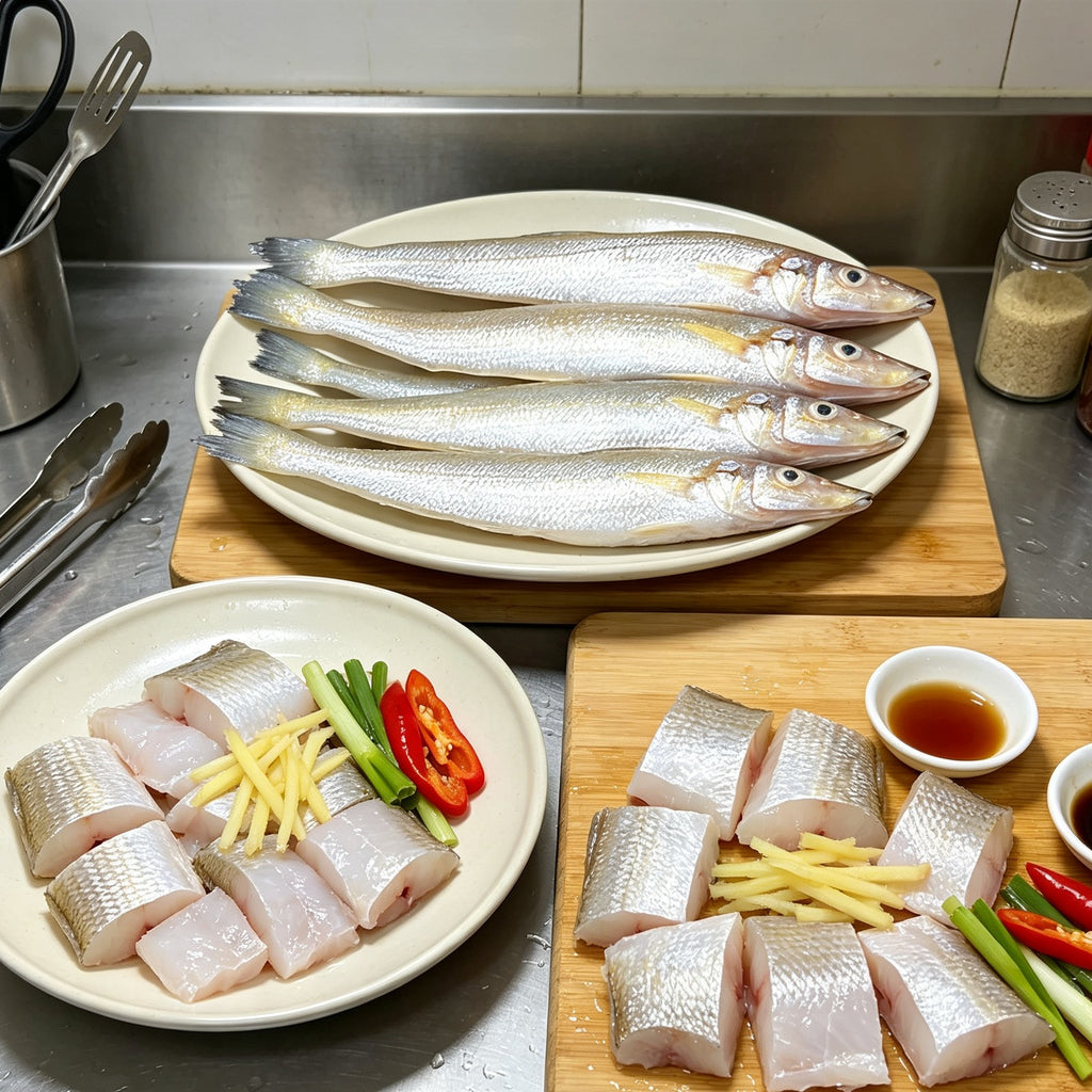 Silver skinned ocean fish fillets (3)