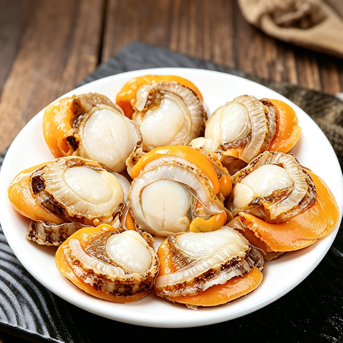 Hand selected steamed sea scallops (2)