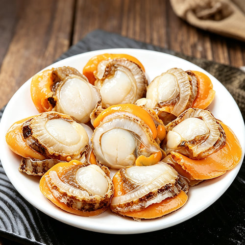 Hand selected steamed sea scallops (2)